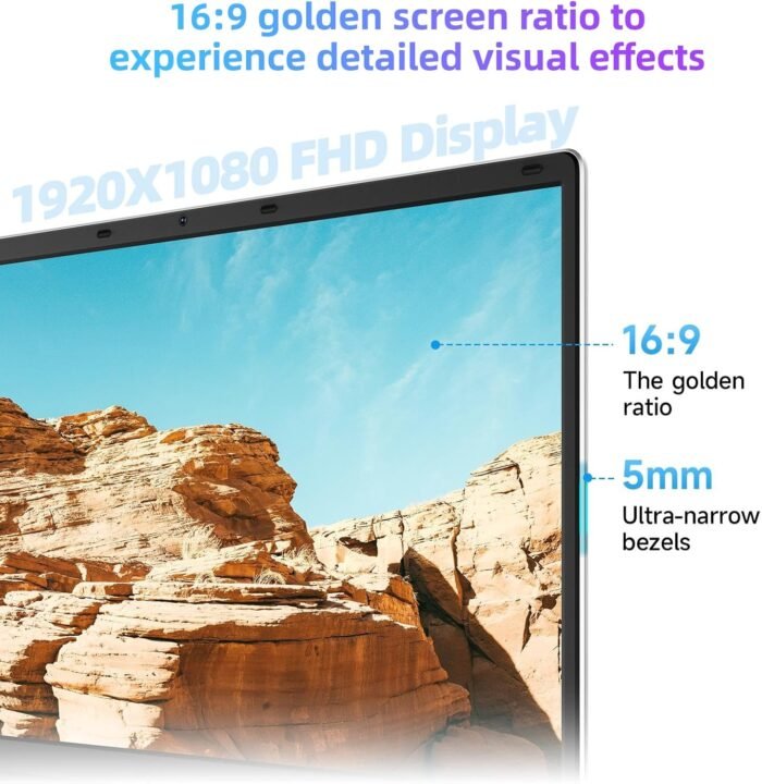 jumper Laptop Computer, 16GB RAM, 640GB Storage, Laptop with Office 365 One Year, Quad Core N95 CPU, 2.4G+5G WiFi, FHD 1920x1080 Display, 38WH Battery, 2 Speakers, Portable 15.6 Inch Laptops. - Image 4