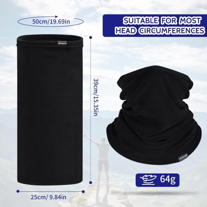 Winter Neck Warmer Fleece Neck Gaiter for Skiing Motorcycle Bike Jogging Running Outdoor Sports for Men & Women - Image 6