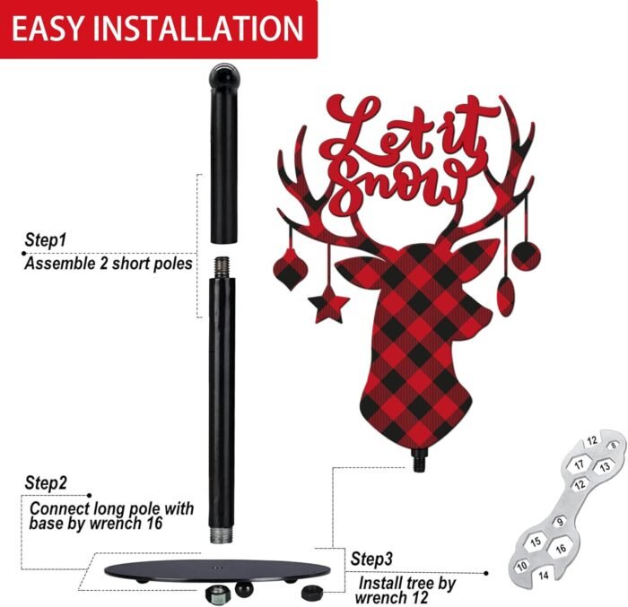 Christmas Decor Christmas Paper Towel Holder, Christmas Bathroom Decor, Christmas Kitchen Decor Accessories Stand, Metal Christmas Decorations Indoor for Kitchen, Large Towel Stand for Countertop - Image 3