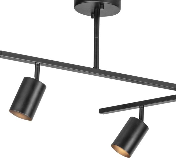 Globe Electric 59829 "West 64"" 6-Light Track Lighting, Matte Black, Center Swivel Bars - Image 6