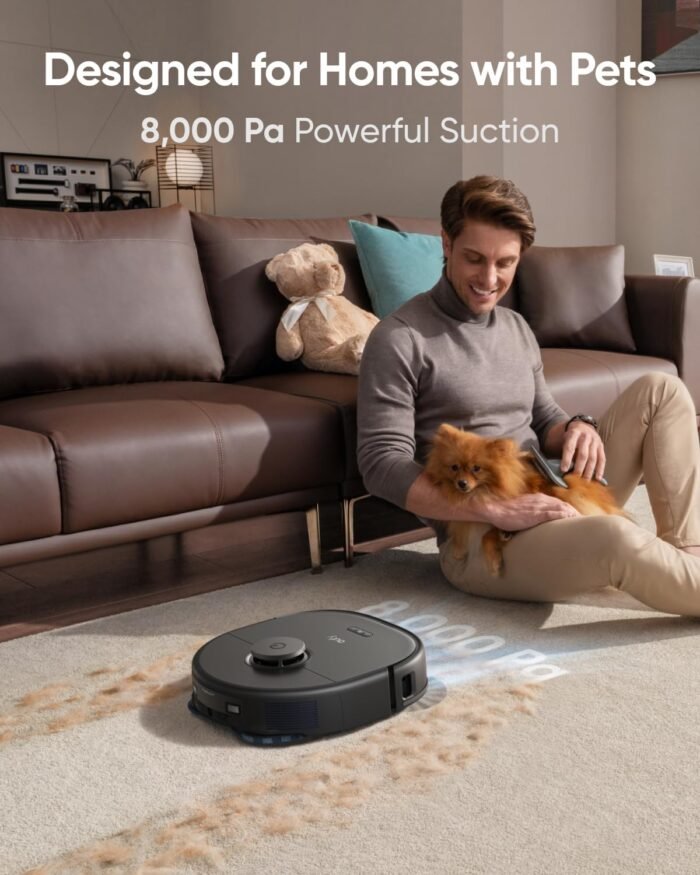 eufy X10 Pro Omni Robot Vacuum and Mop with 8,000 Pa Suction, Dual Mops with 12 mm Auto-Lift and Carpet Detection, AI Obstacle Avoidance, Auto Mop Washing, Auto Drying, Self-Emptying, Self-Refilling - Image 3