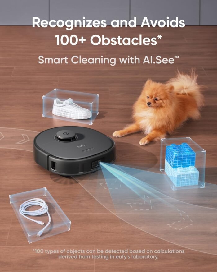 eufy X10 Pro Omni Robot Vacuum and Mop with 8,000 Pa Suction, Dual Mops with 12 mm Auto-Lift and Carpet Detection, AI Obstacle Avoidance, Auto Mop Washing, Auto Drying, Self-Emptying, Self-Refilling - Image 5