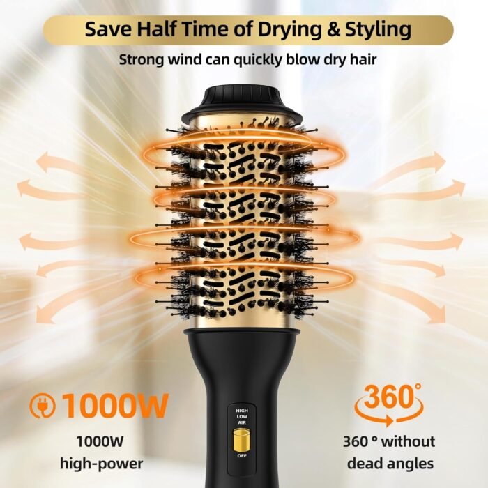 4-in-1 Hot Air Brush with Oval Barrel - Salon-Grade Styling Tool for All Hair Types - Image 6