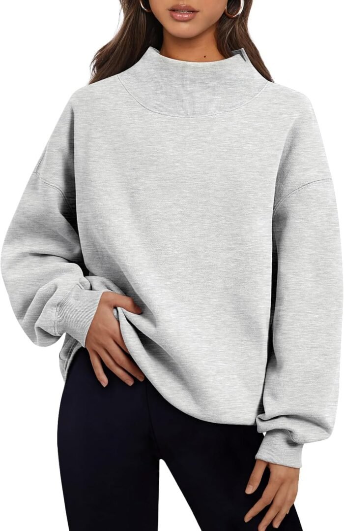 Trendy Queen Womens Oversized Sweatshirts Turtleneck Pullover Long Sleeve Hoodies Tops Fall Fashion Outfits 2024 Clothes