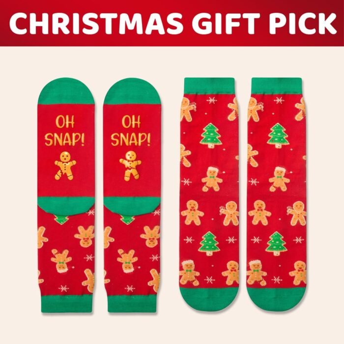 Zmart Christmas Gifts Stocking Socks For Men Women - Gingerbread Secret Santa Socks Xmas Stocking Stuffers For Dad Mom Teens - Image 3