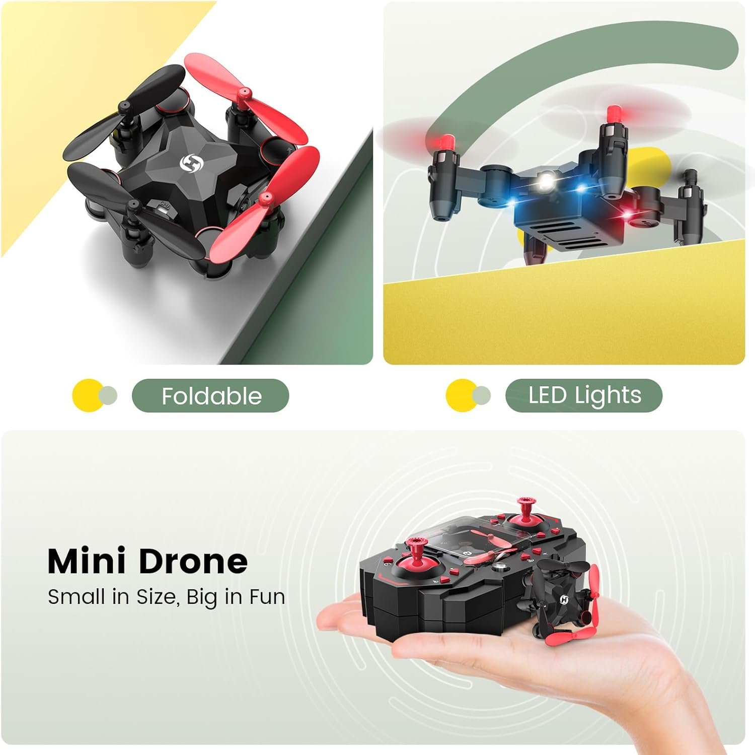 Holy Stone HS190 Foldable Mini Nano RC Drone for Kids Gift Portable Pocket Quadcopter with Altitude Hold 3D Flips and Headless Mode Easy to Fly for Beginners - Image 8