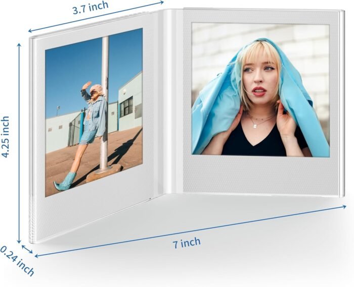 WINKINE Polariod Frame for Photos 4.2''x3.5'', Polaroid Frames fits i-Type/600/SX-70 Films, Acrylic Polaroid Picture Frames, Polaroid Film Instax Frames Desktop, Polaroid Photo Frame for Tabletop - Image 2