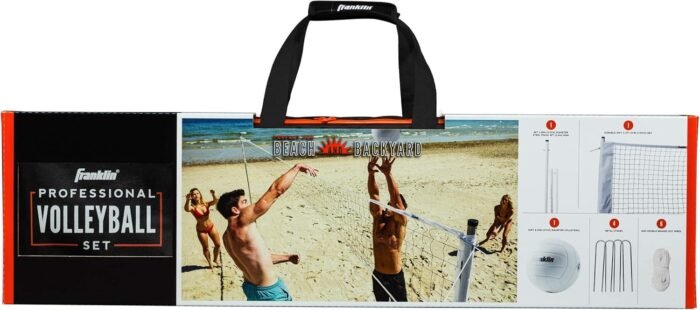 Franklin Sports Outdoor Volleyball Net Sets - Beach + Backyard Portable Volleyball Net with Poles - Complete Outdoor Volleyball Sets with Net + Volleyball Included - Image 8