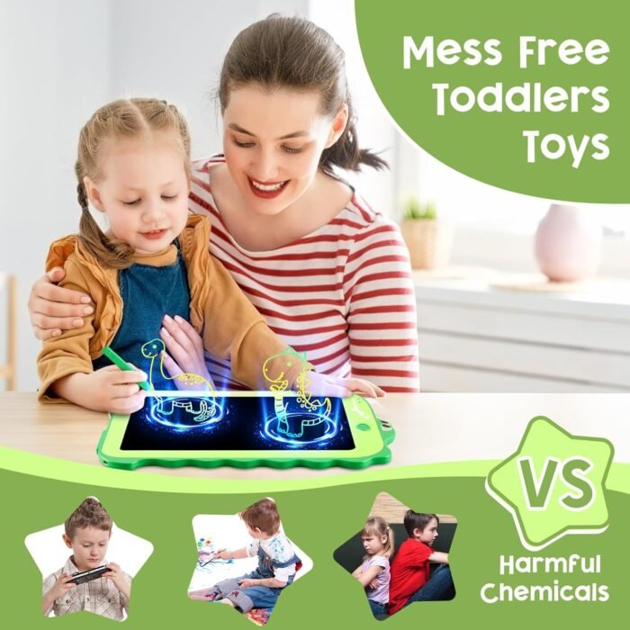 LCD Writing Tablet for Kids, Colorful Toddlers Toys Drawing Board, Educational Kid Toys, Doodle Pad Dinosaur Toys for 2 3 4 5 6 7 8 Year Old Boys Girls Birthday Party Christmas Gifts,8.5inch - Image 5