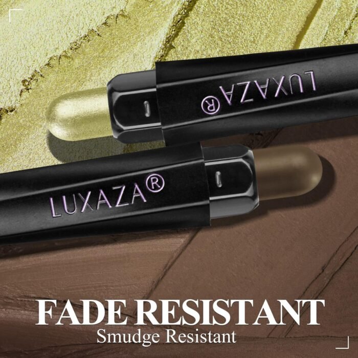 Neutral Eyeshadow Stick Makeup Set, Metallic Shimmer Matte Cream Eye Shadow Eyeliner Brightener Pencil Crayon - Classic 6PCS A007 - Image 3