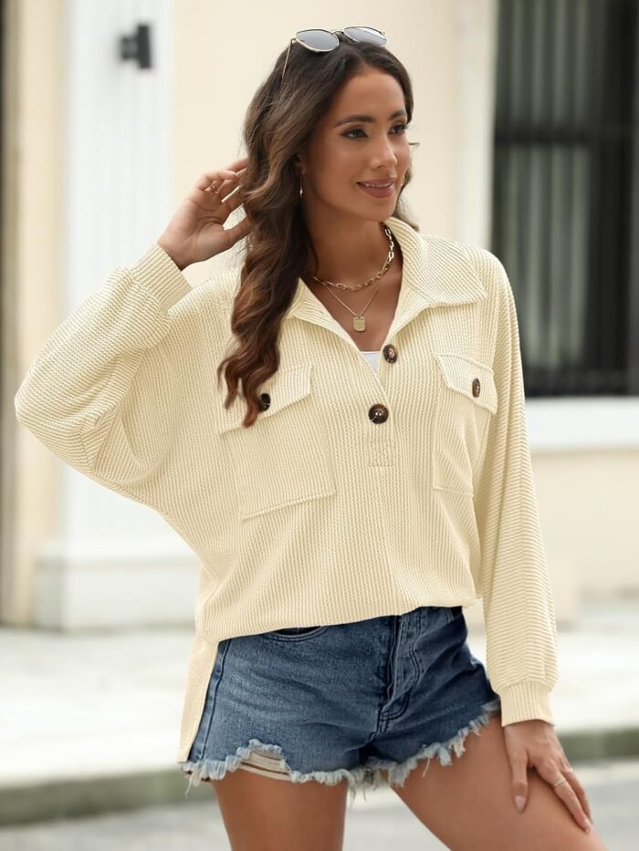AUTOMET Womens Oversized Sweatshirts Fashion Pullovers Long Sleeve Shirts Tops Button Down Shackets Jackets Fall Outfits 2024 - Image 3