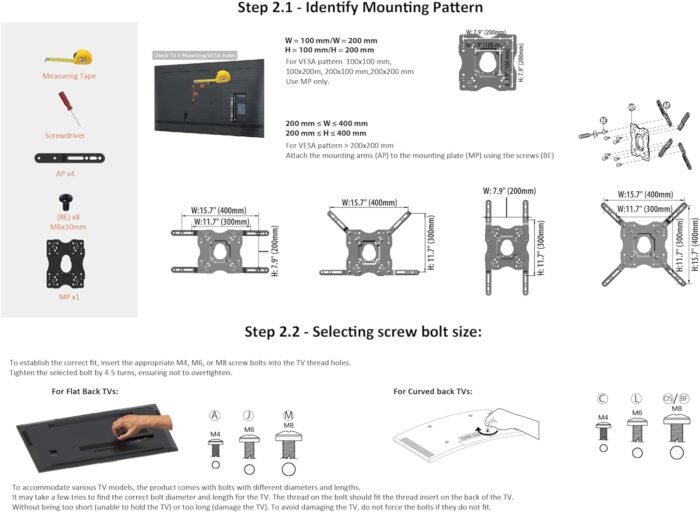 Amazon Basics Full Motion Articulating TV Wall Mount, with Swivel and Tilt, for 26" to 55" TVs and Flat Panels up to 80 Lbs, VESA Compatible, Black - Image 10