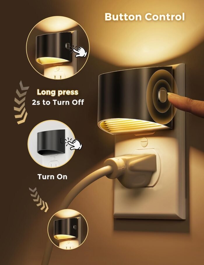 L LOHAS LED Night Lights Plug into Wall 2 Pack, Dusk to Dawn Sensor Nightlight, Brightness Adjustable, 3000K Soft White - Image 4