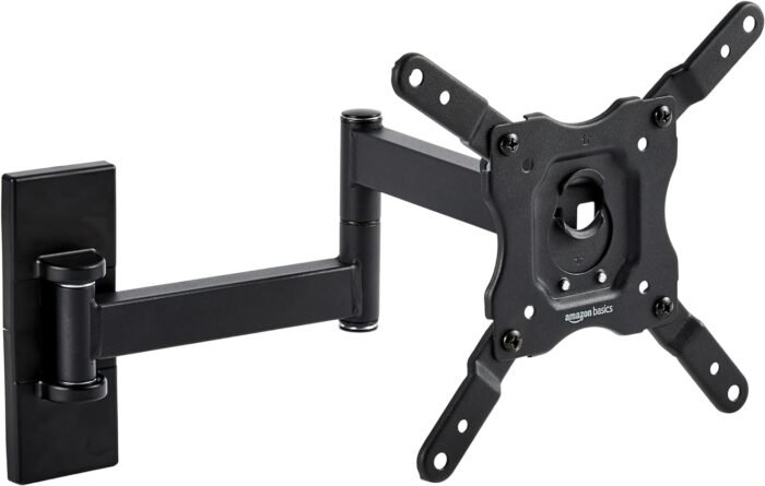 Amazon Basics Full Motion TV Wall Mount fits 12" to 40" TVs and VESA 200x200, Black