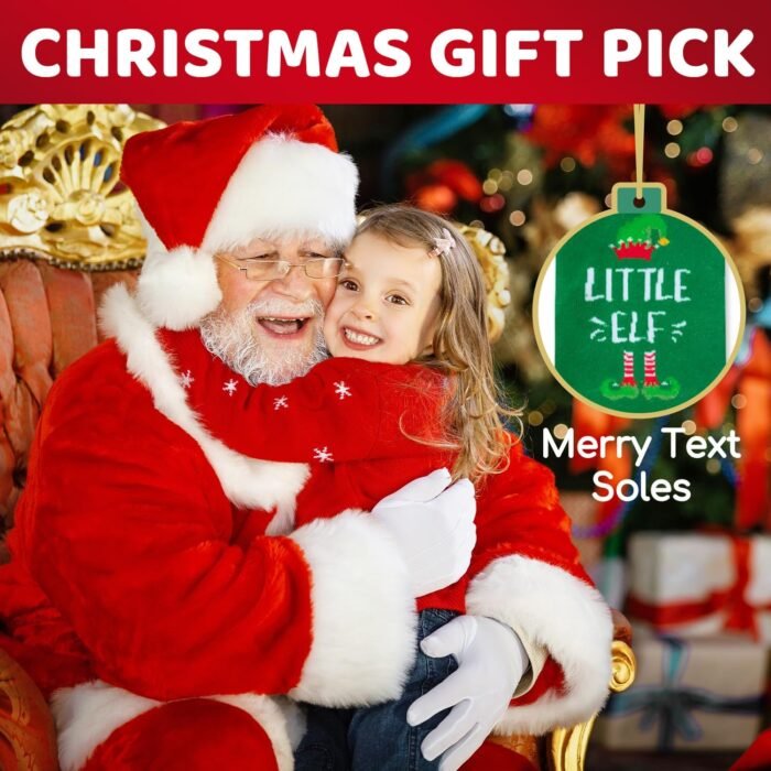 Christmas Gifts Stocking Socks for Kids - Secret Santa Little Elf Socls for Boys Girls with Greeting Card - Image 3