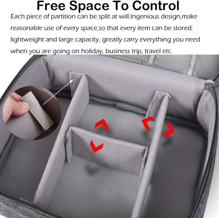 Electronic Accessories Case Bag, Waterproof Universal Electronic Accessories Organizer Power Bank, Charging Cords, Chargers, Mouse, USB Cable, Earphones More Out-Going,Business Travel Gadget Bag,Black - Image 2