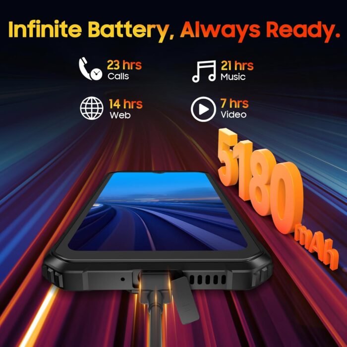 Blackview Rugged Phones Unlocked, 2024 BV4800 Rugged Smartphone, 6GB+64GB/SD 2TB, Android 13, 5180mAh, 6.56''HD+, IP69K Waterproof Smart Phone, Fingerprint Unlock, 4G, NFC, 3 Card Slots, Glove Mode - Image 6