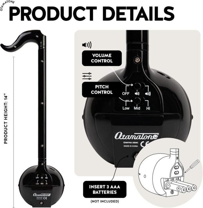 Otamatone [English Edition] Japanese Electronic Musical Instrument Portable Synthesizer from Japan by Cube/Maywa Denki, Black - Image 3