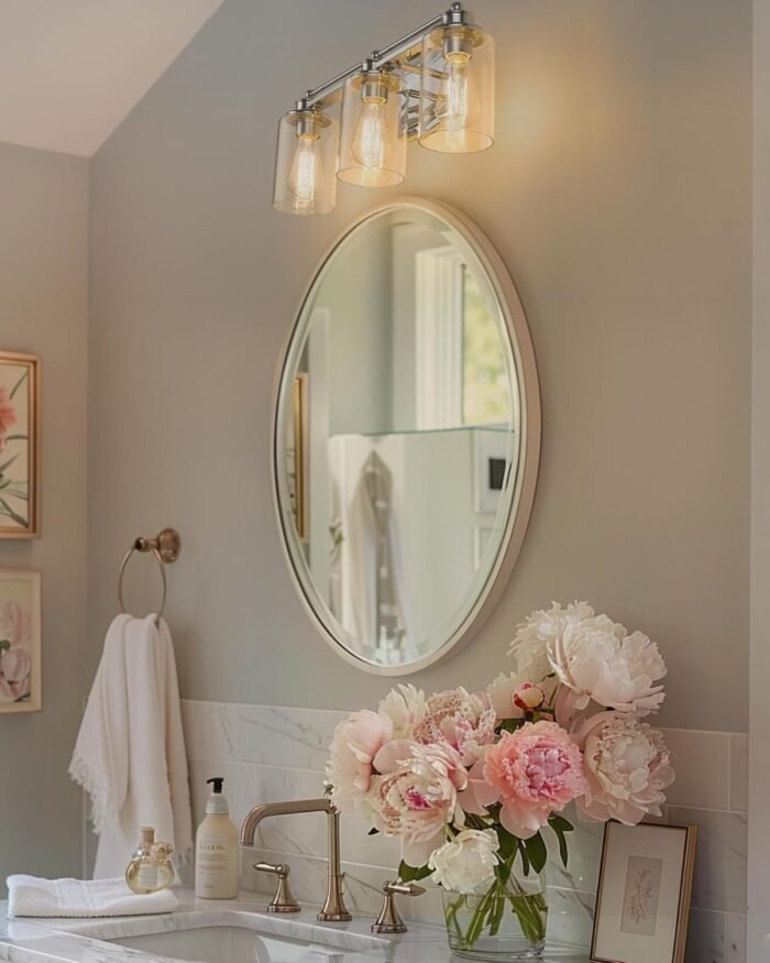 Bathroom Vanity Light Fixtures, HWH Modern Wall Sconce Lighting Over Mirror, 3-Light Vanity Wall Lamp in Chrome, 5HLT63B-3W CH - Image 7