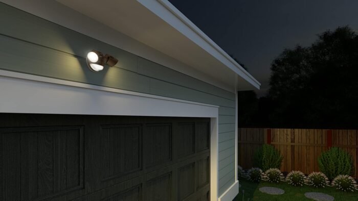 Lithonia Lighting HGX LED 2RH ALO SWW2 120 PIR WH M2 HomeGuard Security Flood Lights 2150-2600 Lumens, 2-Light, Photocell Sensor and Motion Detection, White - Image 8