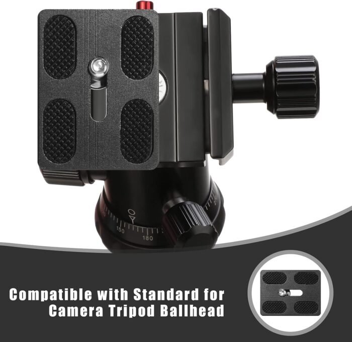 Frienda 2 Pieces Metal Quick Release Plate with 1/4''-20 Camera Screw Tripod Mount Plate Fits Standard for DSLR Camera Tripod Ball Head(Black,Pu50) - Image 5