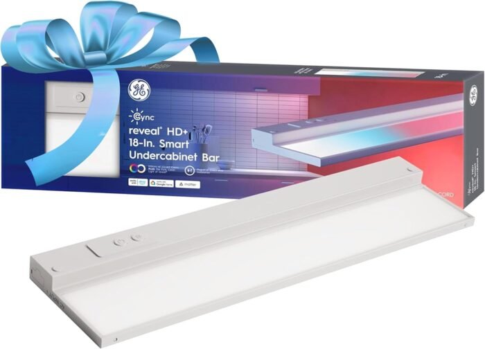 Cync GE Reveal HD+ Smart Undercabinet Light Fixture, Color Changing Undercab Light, Smart Wi-Fi Kitchen Light, Works with Alexa and Google Home, Christmas Gifts for Men, Holiday Gift for Women, 18 in