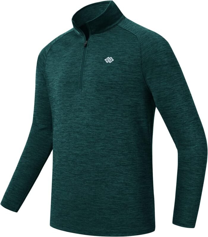 MoFiz Men's Half Zip Running Pullover Long Sleeve Golf Polo Shirt Quick Dry UPF 50+ Sun Protection Hiking Fishing Sports Top - Image 3