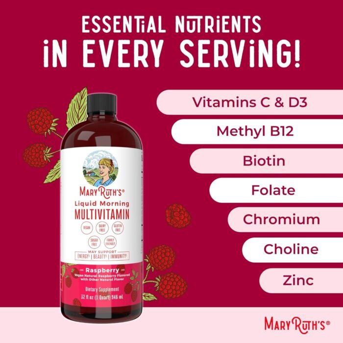 Multivitamin for Women Men & Kids | Vegan, Sugar Free | Womens Multivitamin & Multimineral | Vitamins for Women | Beauty & Energy Women's Multivitamin | Daily Multivitamins | Non-GMO | 32 Fl Oz - Image 7