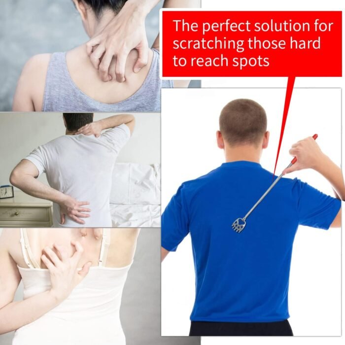 Stocking Stuffers for Men, 2 Pack Extendable Back Scratcher, Christmas Gifts for Men, Santa's Claws Telescopic Back Scratchers with Christmas Gift Box, Red Massage Tool for Back with Rubber Handles - Image 5