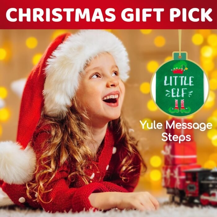 Christmas Gifts Stocking Socks for Kids - Secret Santa Little Elf Socls for Boys Girls with Greeting Card - Image 6