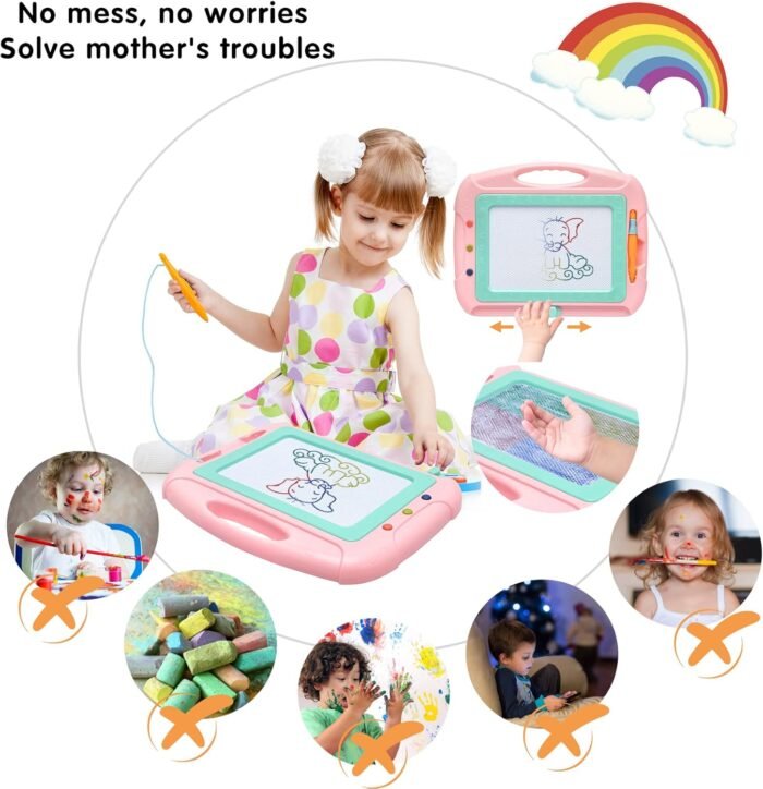 Toys for 1-2 Year Old Girls,Magnetic Drawing Board Toddler Toys for Girls Boys,Erasable Doodle Board Kids Toys,Birthday Gifts for 1 2 3 Year Old Girl - Image 5