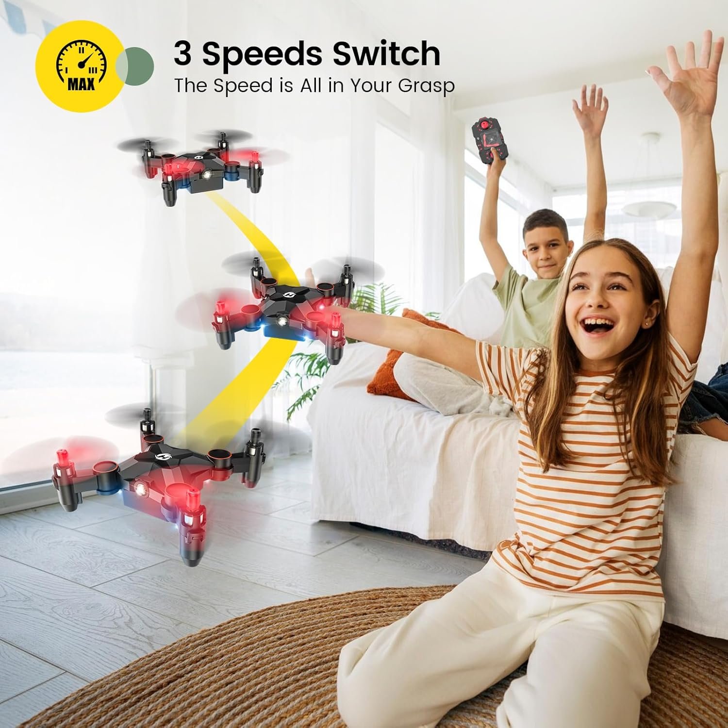 Holy Stone HS190 Foldable Mini Nano RC Drone for Kids Gift Portable Pocket Quadcopter with Altitude Hold 3D Flips and Headless Mode Easy to Fly for Beginners - Image 3