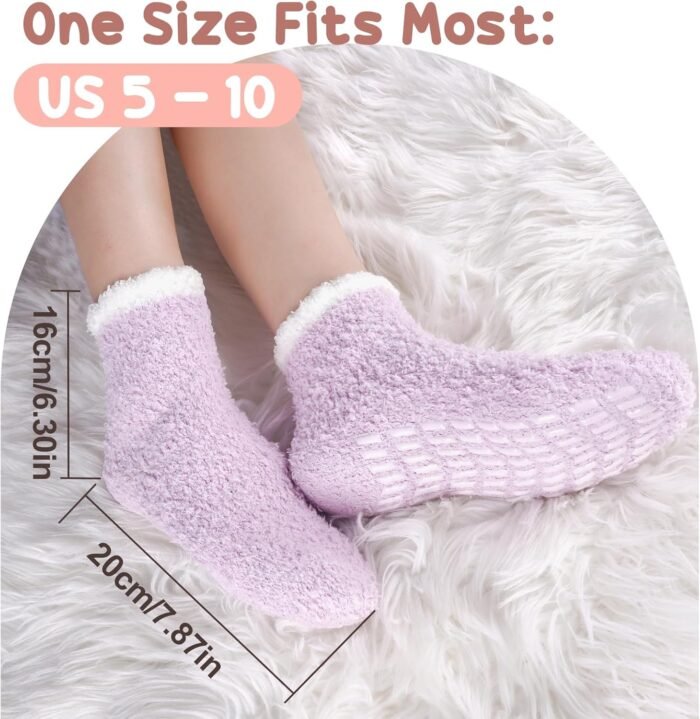 Stocking Stuffers for Women Fuzzy Socks - Christmas Gifts for Mom Soft Fluffy Sock Slipper Gifts for Teen Girls Her - Image 5