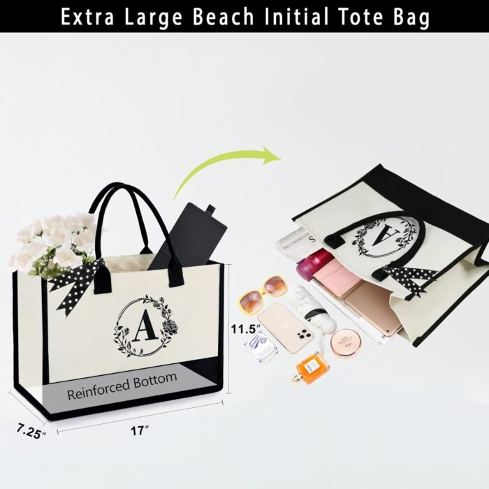 BeeGreen Canvas Bags for Women, Personalized Gifts Bag for Mom Friends Birthday Wedding Bridesmaid - Image 2