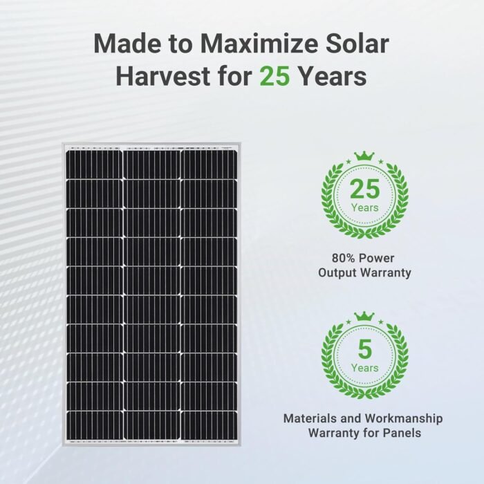 Traver Force Solar Panel 100 Watt 10BB Monocrystalline 12V Solar Panels for Home High Efficiency Solar Module Power Charger for RV Camping Cabin Marine Boat Motorhome Off-Grid Black 4-Pack 100W - Image 6