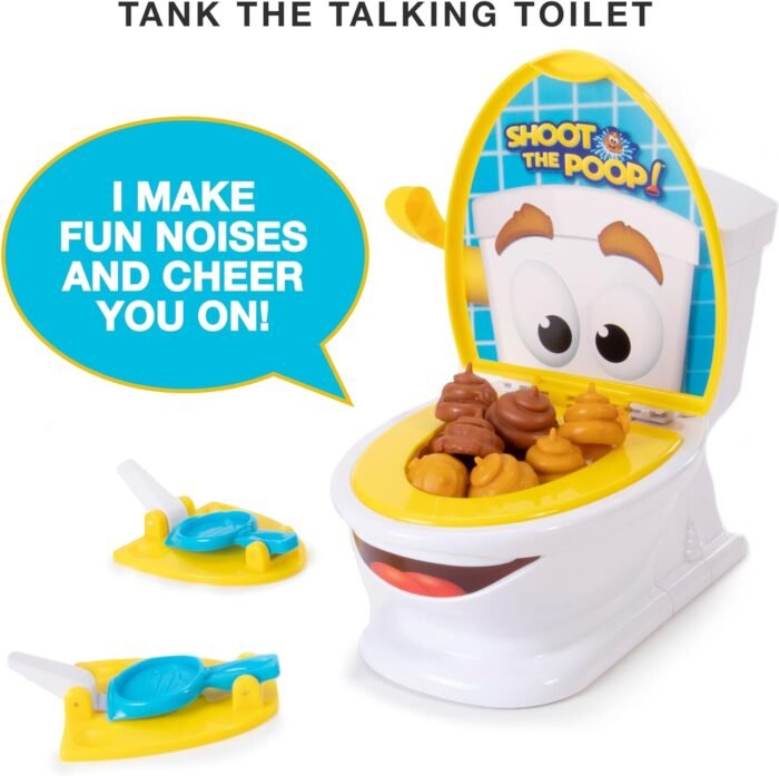 Brybelly The Original Shoot The Poop - Funny Family Game - Fast and Frenzied Flushing Poop Game with Fun Sounds for Kids - Image 3