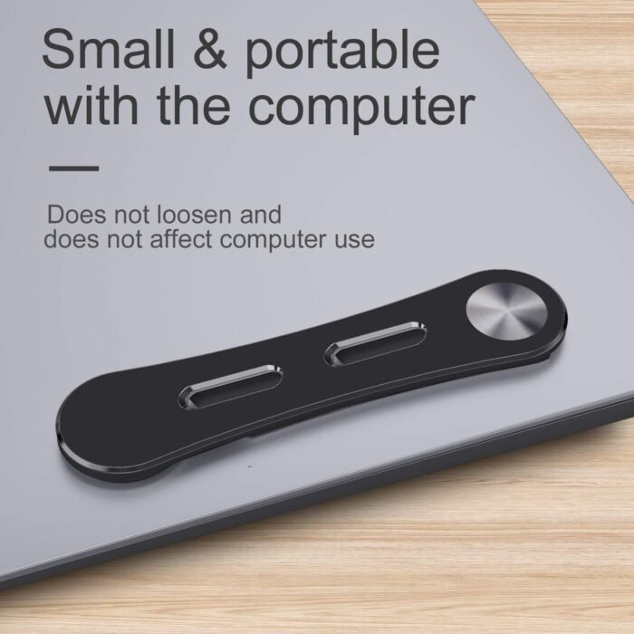 DK177 Magnetic Phone Holder, Laptop or Desktop Monitor Side Mount Phone Holder, Slim Portable Foldable Computer Expansion Bracket Compatible with All Phone, Black-1 - Image 6