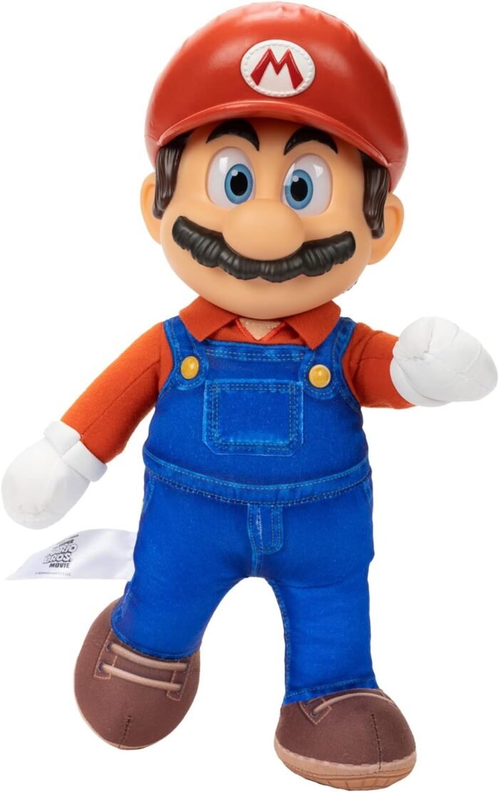 Super Mario It's-A Me, Mario! Collectible Action Figure, Talking Posable Mario Figure, 30+ Phrases and Game Sounds – 12 Inches Tall!