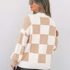 ZESICA Women's 2024 Fall Fashion Turtleneck Long Sleeve Striped Ribbed Knit Loose Pullover Sweater Tops - Image 3