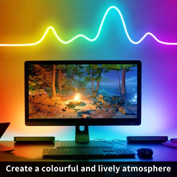 LED neon Lights Strip 132FT,DC 24V RGB LED neon Light Strip APP Remote Controls Control Waterproof Flexible Neon LED Rope Lights for Bedroom,Playroom,Outdoors Decor（2 Rolls of 66ft - Image 3