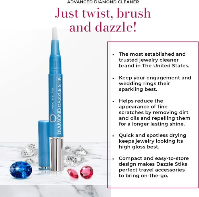 CONNOISSEURS Diamond Dazzle Stik - Portable Diamond Cleaner for Rings and Other Jewelry - Bring Out The Sparkle in Your Diamonds and Precious Stones - Image 2