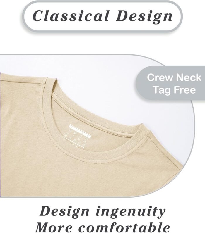 SMENG Women's Long Sleeve Crewneck Cotton Basic T-Shirt Solid Color Soft Comfy Casual Tops Fall Shirts for Women 2024 - Image 5