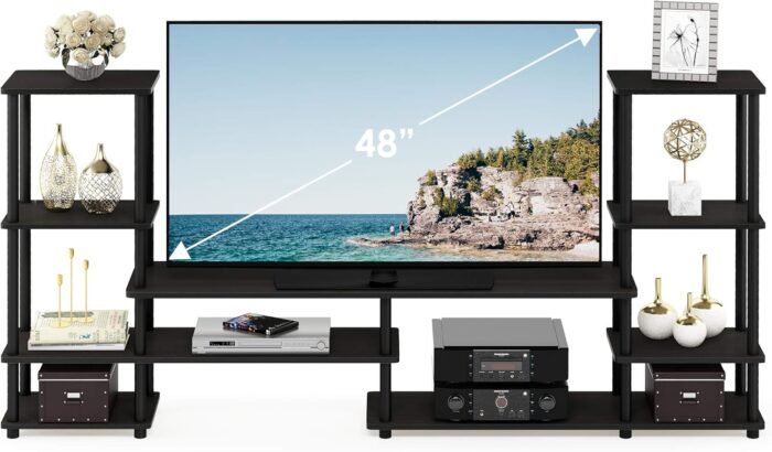 FURINNO Turn-N-Tube Grand Entertainment Center, Espresso/Black - Image 6