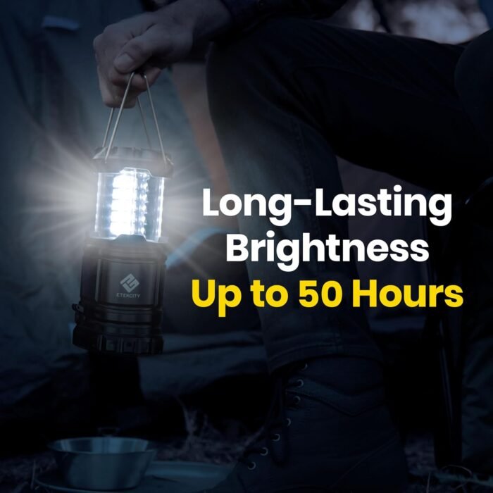 Etekcity Lantern Camping Essentials , Led Flashlight for Power Outages, Battery Operated Lights for Emergency Supplies, Survival Kit and Gear for Hurricane, 2 Pack, Black - Image 5