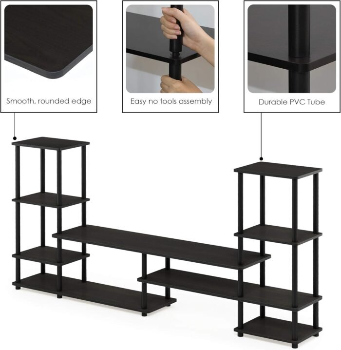 FURINNO Turn-N-Tube Grand Entertainment Center, Espresso/Black - Image 7