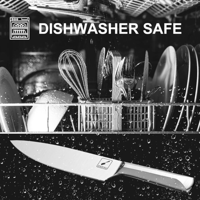 imarku Knife Set, 16 PCS High Carbon Japanese Stainless Steel Knife Sets for Kitchen with Block, Ultra Sharp Kitchen Knife Set with Sharpener Chef Knife Set, Dishwasher Safe, Christmas Gifts - Image 4