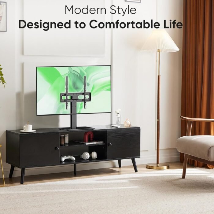 DUMOS Universal TV Stand Mount, Adjustable TV Stand with Cable Management for 26-55 Inch TVs, Holds Up to 99 LBS, 3 Height Adjustability, Max VESA 400x400mm - Great for Home Entertainment - Image 8