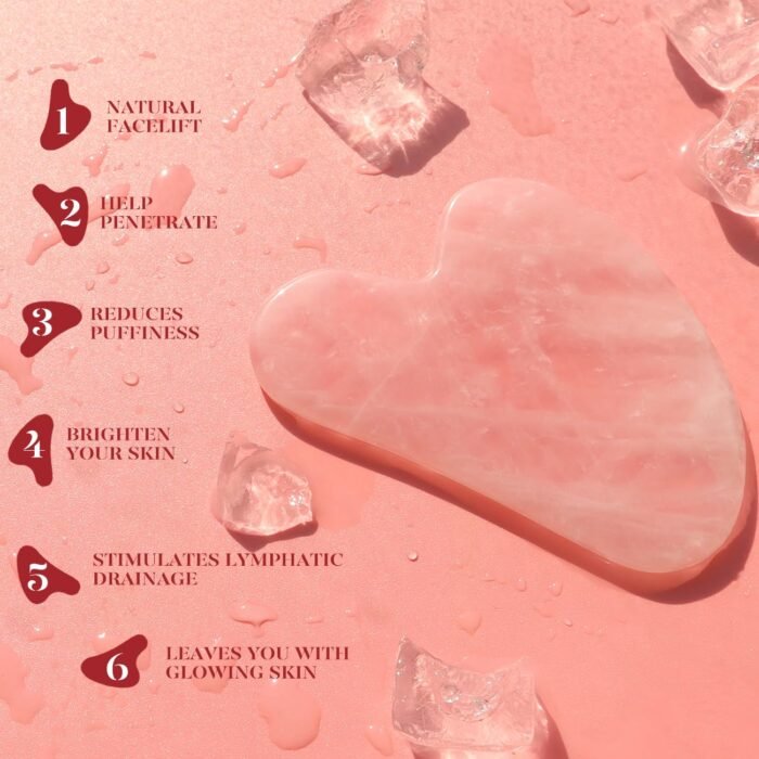 BAIMEI IcyMe Jade Roller & Gua Sha, Face Roller Redness Reducing Skin Care Tools, Self Care Pink Gift for Men Women, Massager for Face, Eyes, Neck, Relieve Fine Lines and Wrinkles - Rose Quartz - Image 6