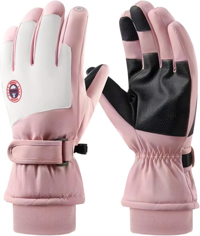 Womens Snow Gloves,Waterproof Ski Gloves for Women,Touchscreen Snowboard Skiing Gloves, Warm Winter Snowboard Gloves for Cycling Running Climbing Hiking Outdoor Sports