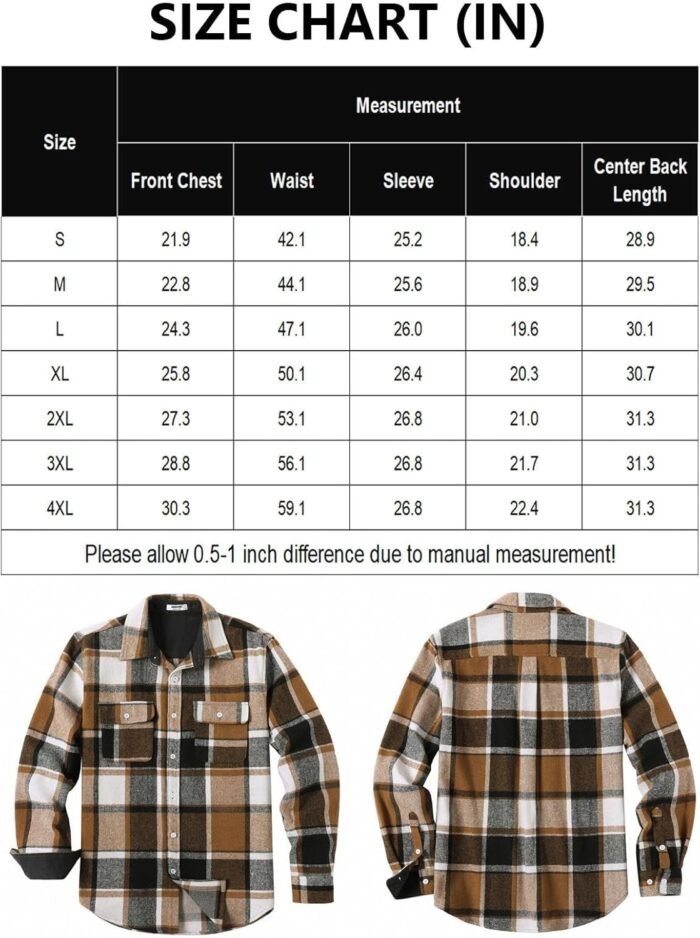 COOFANDY Men's Flannel Shirts Long Sleeve Cotton Plaid Shirt Jacket Casual Button Down Shirt with Pockets - Image 6